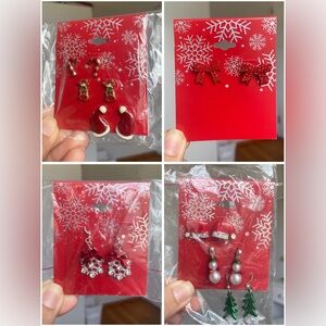 4 Pairs of Christmas Earrings